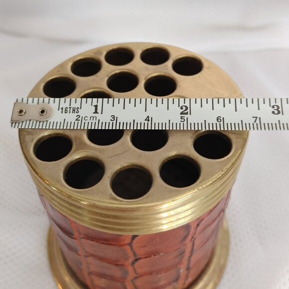 Vintage Faux Alligator Skin Pencil Caddy Pen Holder 1960s - Picture 6 of 6